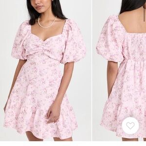 English Factory Textured Floral Dress in Pink